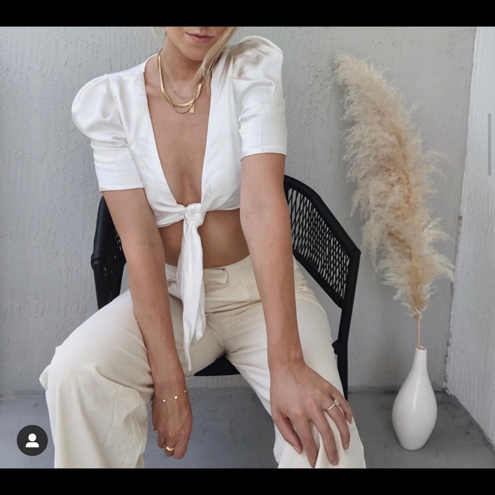 Verge Girl Out Tonight Tie Front Top